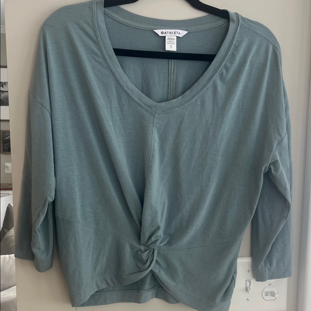 Athleta Women's Blue Green  Twist Front Top